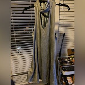 Grey velvet dress